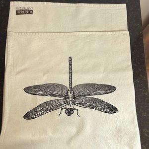 SPROUTED DESIGNS  Dragon Fly-Flour Sack towel.